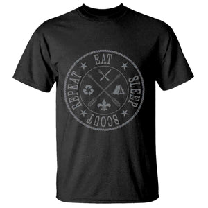 Funny Eat Sleep Scout Repeat T Shirt Scouting Outdoor Camping Nature TS11 Black Print Your Wear