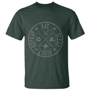 Funny Eat Sleep Scout Repeat T Shirt Scouting Outdoor Camping Nature TS11 Dark Forest Green Print Your Wear