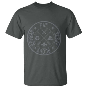 Funny Eat Sleep Scout Repeat T Shirt Scouting Outdoor Camping Nature TS11 Dark Heather Print Your Wear