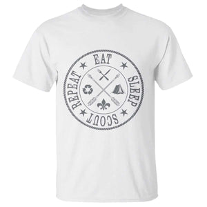 Funny Eat Sleep Scout Repeat T Shirt Scouting Outdoor Camping Nature TS11 White Print Your Wear