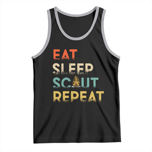 Funny Eat Sleep Scout Repeat Tank Top Scouting Outdoor Camping Nature Campfire TS11 Black Athletic Heather Print Your Wear