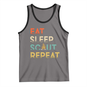 Funny Eat Sleep Scout Repeat Tank Top Scouting Outdoor Camping Nature Campfire TS11 Deep Heather Black Print Your Wear