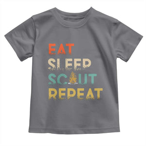 Funny Eat Sleep Scout Repeat Toddler T Shirt Scouting Outdoor Camping Nature Campfire TS11 Charcoal Print Your Wear