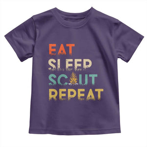 Funny Eat Sleep Scout Repeat Toddler T Shirt Scouting Outdoor Camping Nature Campfire TS11 Purple Print Your Wear