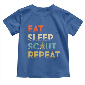 Funny Eat Sleep Scout Repeat Toddler T Shirt Scouting Outdoor Camping Nature Campfire TS11 Royal Blue Print Your Wear