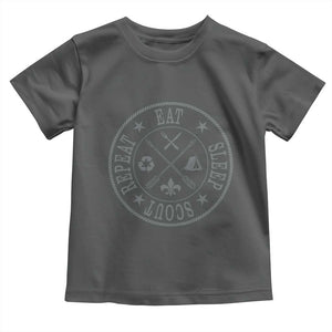 Funny Eat Sleep Scout Repeat Toddler T Shirt Scouting Outdoor Camping Nature TS11 Dark Heather Print Your Wear