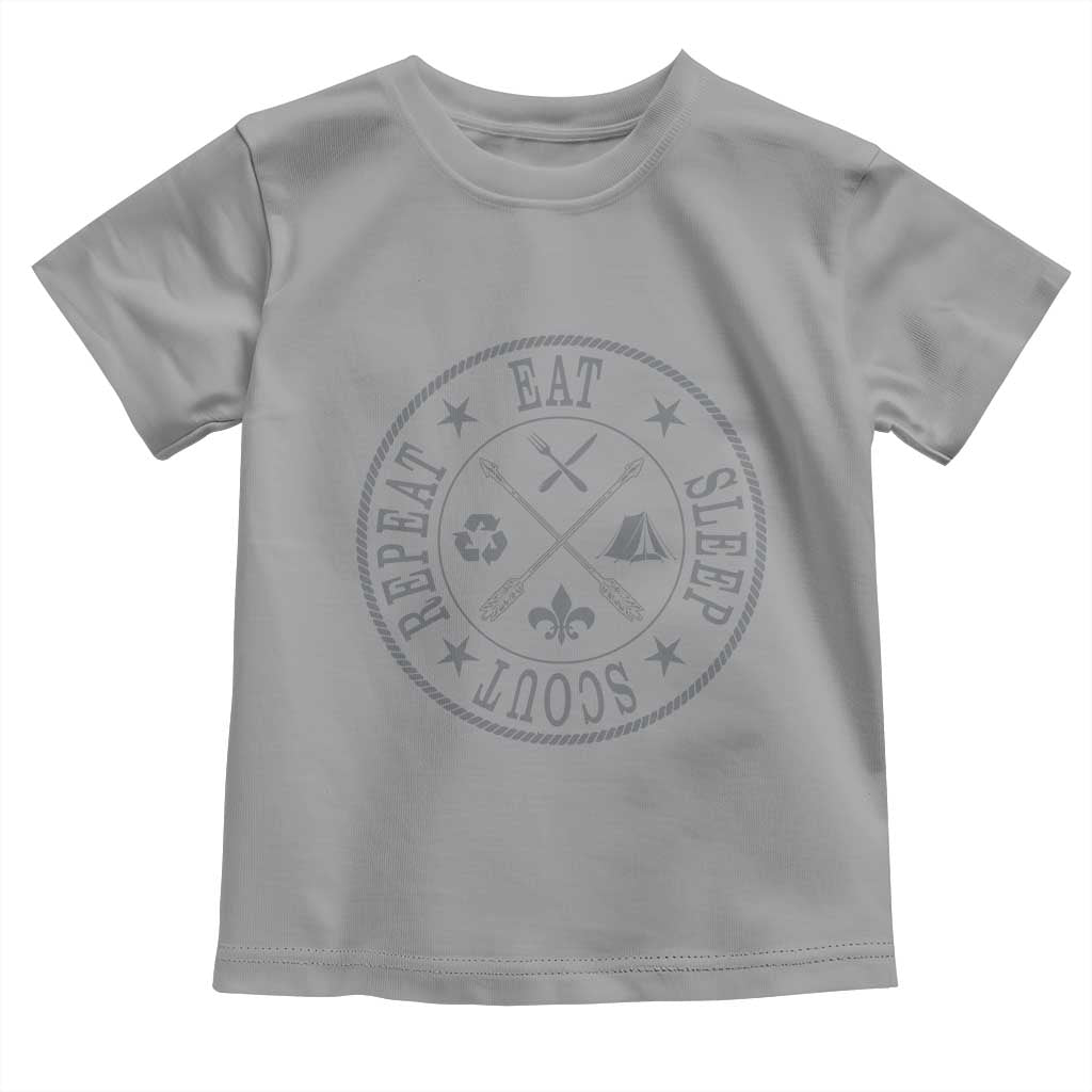 Funny Eat Sleep Scout Repeat Toddler T Shirt Scouting Outdoor Camping Nature TS11 Sport Gray Print Your Wear