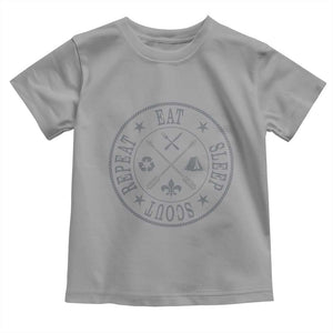 Funny Eat Sleep Scout Repeat Toddler T Shirt Scouting Outdoor Camping Nature TS11 Sport Gray Print Your Wear