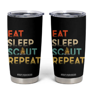 Funny Eat Sleep Scout Repeat Tumbler Cup Scouting Outdoor Camping Nature Campfire TS11 Black Print Your Wear