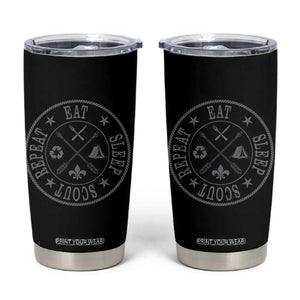 Funny Eat Sleep Scout Repeat Tumbler Cup Scouting Outdoor Camping Nature TS11 Black Print Your Wear