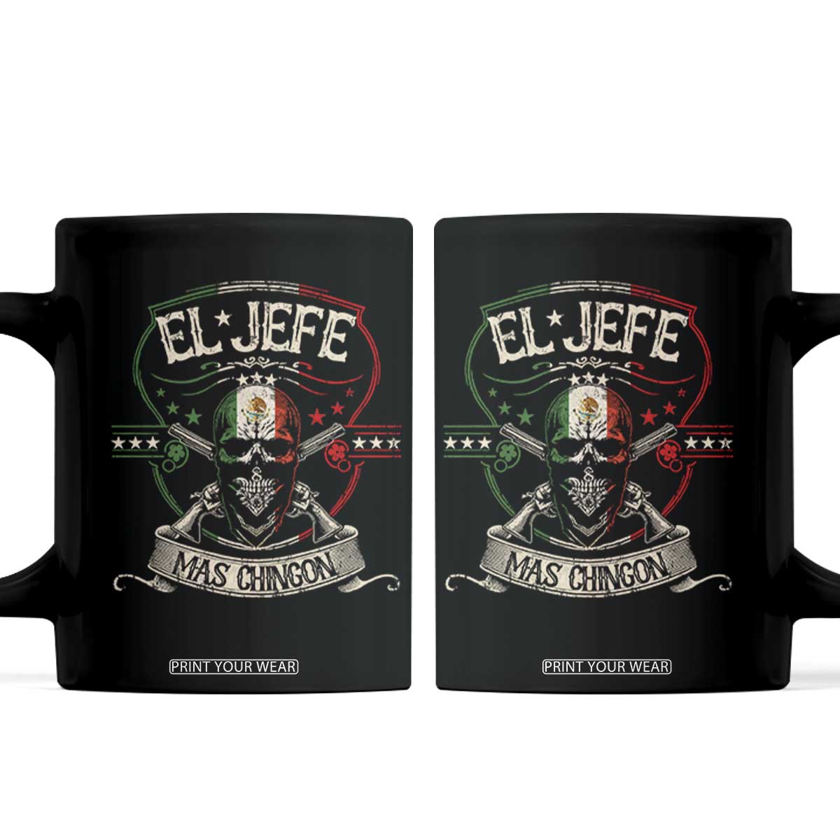 Funny El Jefe Mas Chingon Coffee Mug Mexican Boss TS11 Black Print Your Wear
