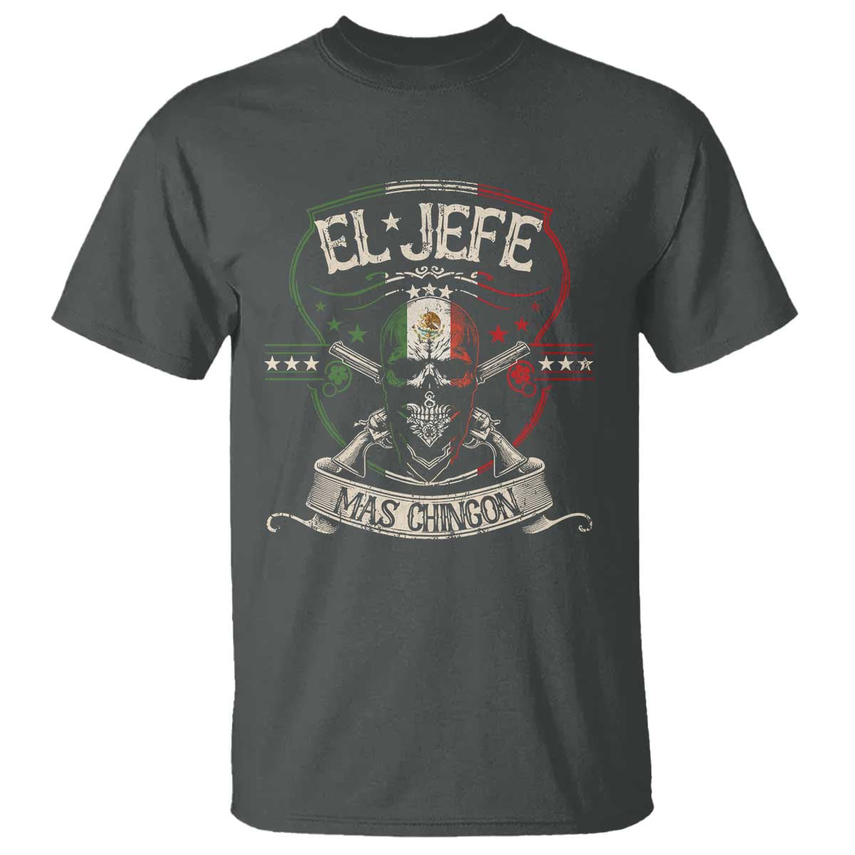 Funny El Jefe Mas Chingon T Shirt Mexican Boss TS11 Dark Heather Print Your Wear