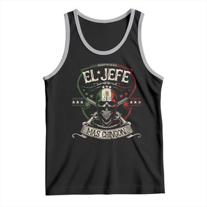 Funny El Jefe Mas Chingon Tank Top Mexican Boss TS11 Black Athletic Heather Print Your Wear