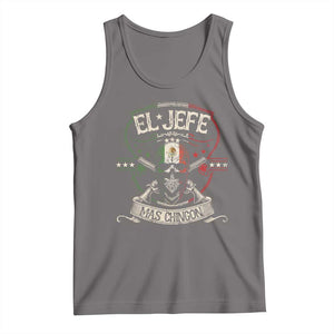 Funny El Jefe Mas Chingon Tank Top Mexican Boss TS11 Deep Heather Print Your Wear