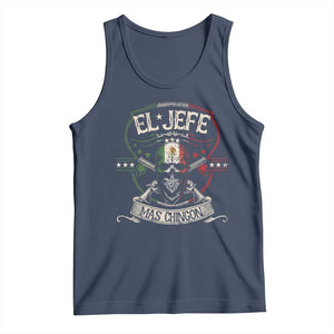 Funny El Jefe Mas Chingon Tank Top Mexican Boss TS11 Navy Print Your Wear