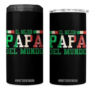 Funny El Mejor Papa Del Mundo 4 in 1 Can Cooler Tumbler Mexican Father TS11 One Size: 16 oz Black Print Your Wear
