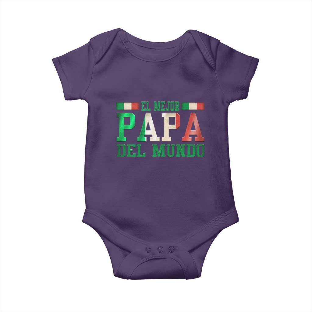 Funny El Mejor Papa Del Mundo Baby Onesie Mexican Father TS11 Purple Print Your Wear
