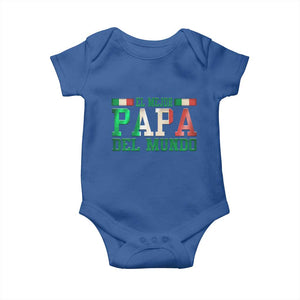Funny El Mejor Papa Del Mundo Baby Onesie Mexican Father TS11 Royal Blue Print Your Wear