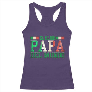 Funny El Mejor Papa Del Mundo Racerback Tank Top Mexican Father TS11 Purple Print Your Wear