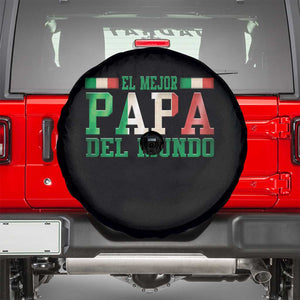 Funny El Mejor Papa Del Mundo Spare Tire Cover Mexican Father TS11 Black Print Your Wear