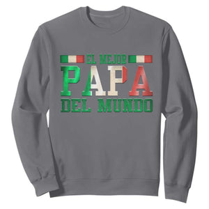Funny El Mejor Papa Del Mundo Sweatshirt Mexican Father TS11 Charcoal Print Your Wear