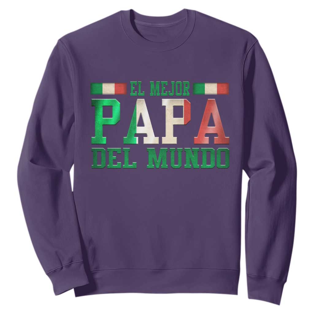 Funny El Mejor Papa Del Mundo Sweatshirt Mexican Father TS11 Purple Print Your Wear