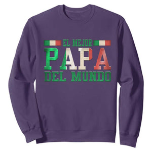 Funny El Mejor Papa Del Mundo Sweatshirt Mexican Father TS11 Purple Print Your Wear