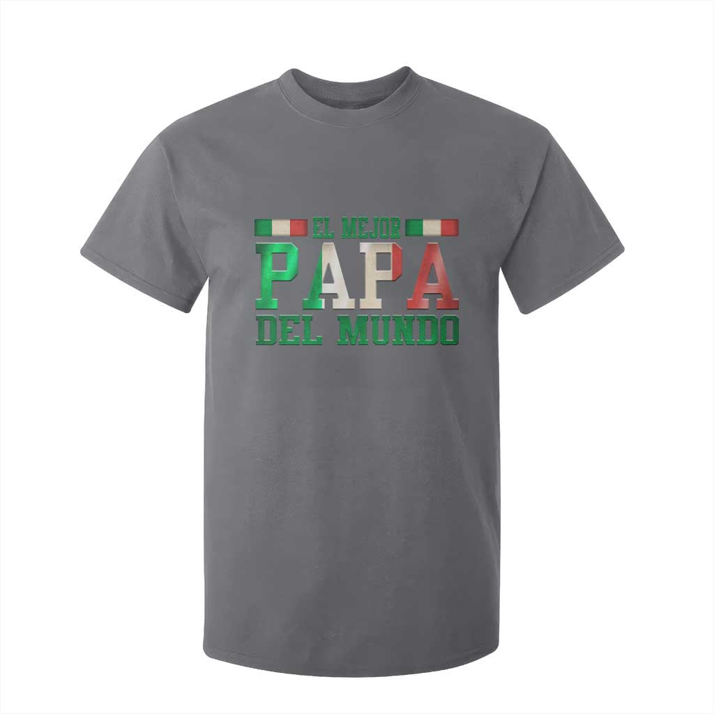 Funny El Mejor Papa Del Mundo T Shirt For Kid Mexican Father TS11 Charcoal Print Your Wear