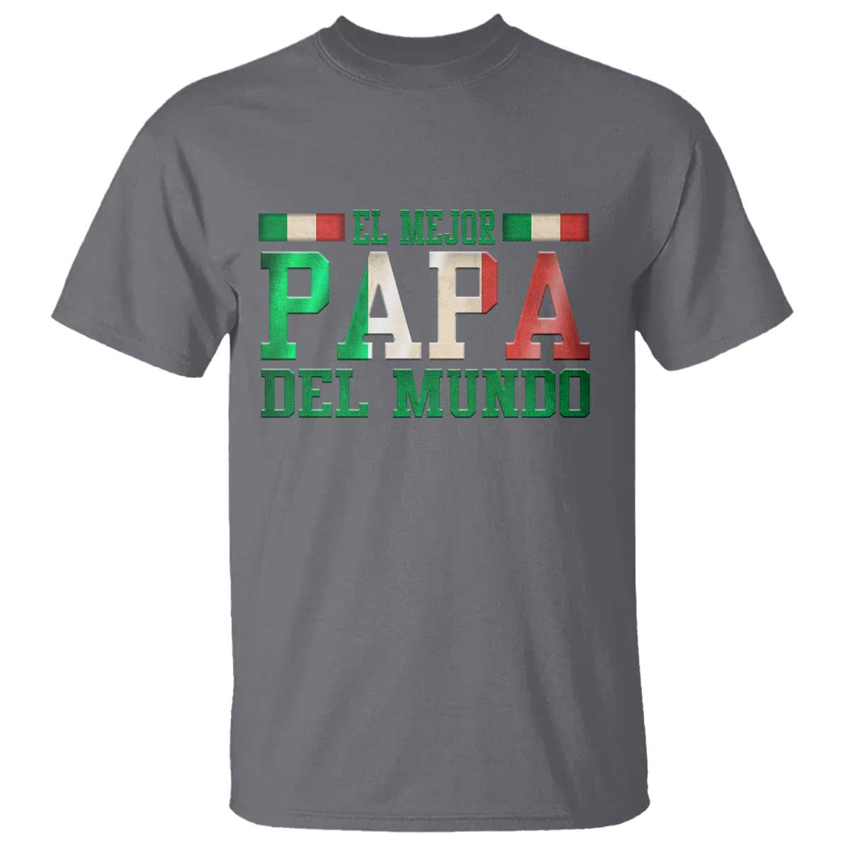 Funny El Mejor Papa Del Mundo T Shirt Mexican Father TS11 Charcoal Print Your Wear
