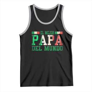 Funny El Mejor Papa Del Mundo Tank Top Mexican Father TS11 Black Athletic Heather Print Your Wear