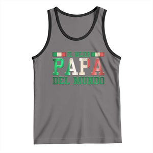 Funny El Mejor Papa Del Mundo Tank Top Mexican Father TS11 Deep Heather Black Print Your Wear