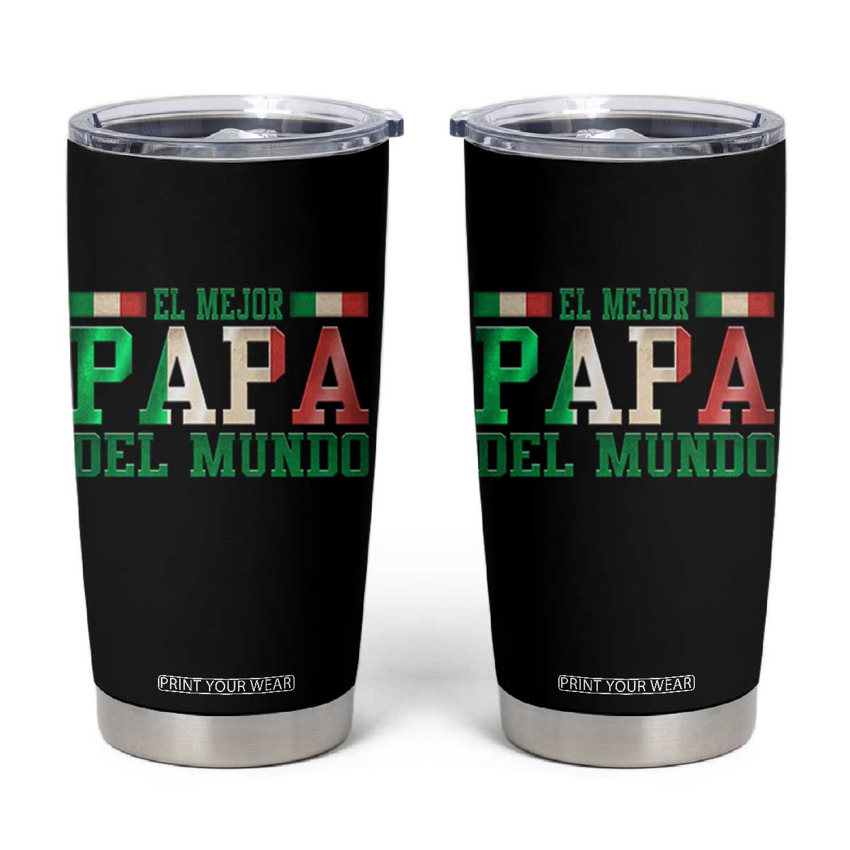 Funny El Mejor Papa Del Mundo Tumbler Cup Mexican Father TS11 Black Print Your Wear