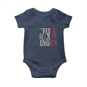 Funny El Papa Mas Chingon Baby Onesie Best Mexican Dad Father's Day Mexican Flag TS11 Navy Print Your Wear