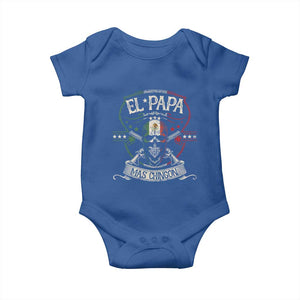 Funny El Papa Mas Chingon Baby Onesie Best Mexican Dad Father's Day Skull TS11 Royal Blue Print Your Wear