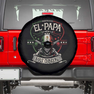 Funny El Papa Mas Chingon Spare Tire Cover Best Mexican Dad Father's Day Skull TS11 Black Print Your Wear