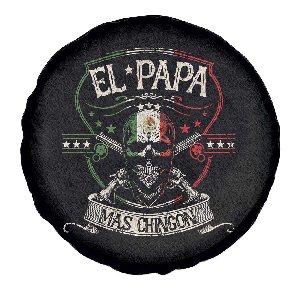 Funny El Papa Mas Chingon Spare Tire Cover Best Mexican Dad Father's Day Skull TS11 Print Your Wear