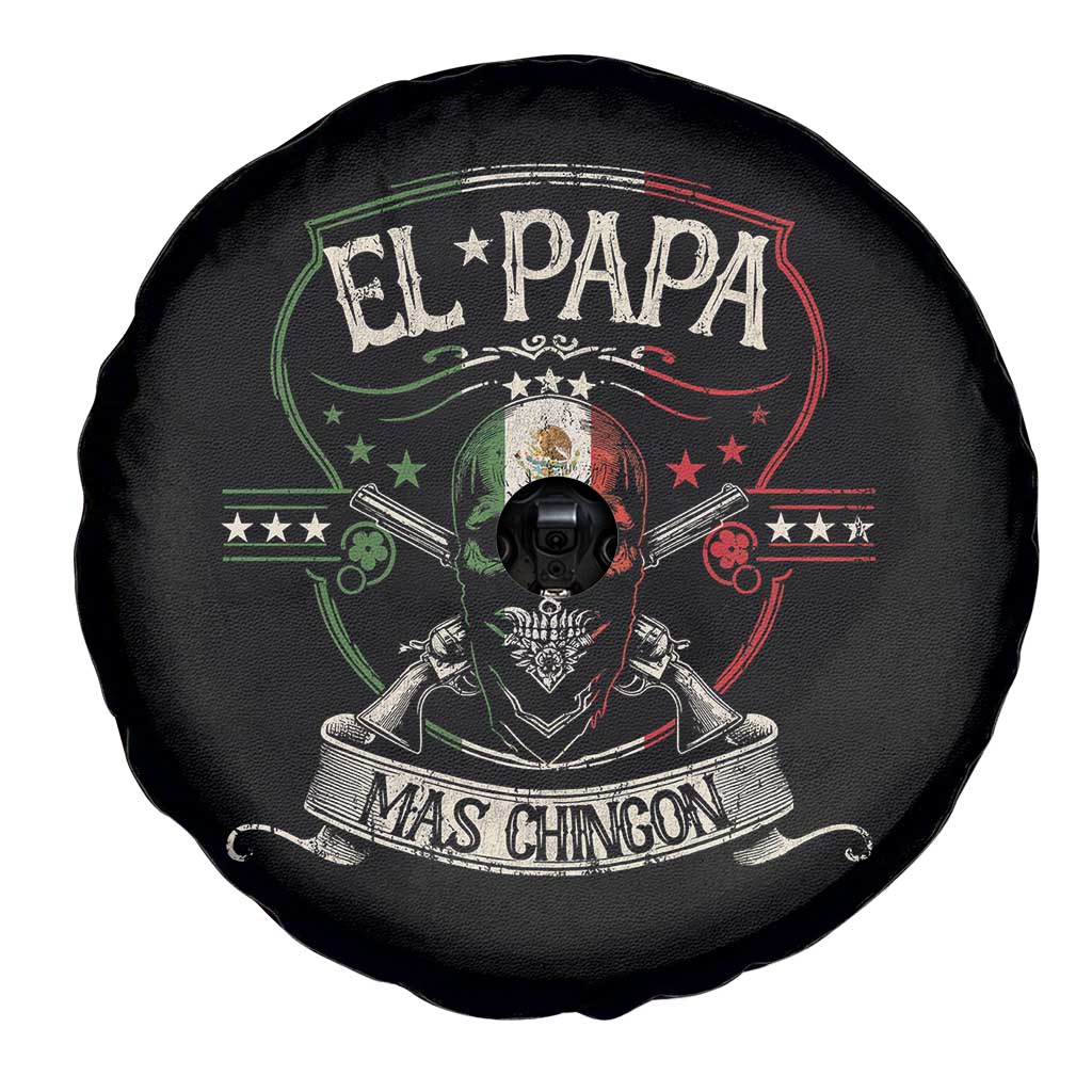 Funny El Papa Mas Chingon Spare Tire Cover Best Mexican Dad Father's Day Skull TS11 Print Your Wear