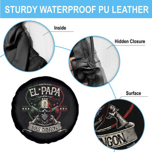 Funny El Papa Mas Chingon Spare Tire Cover Best Mexican Dad Father's Day Skull TS11 Print Your Wear