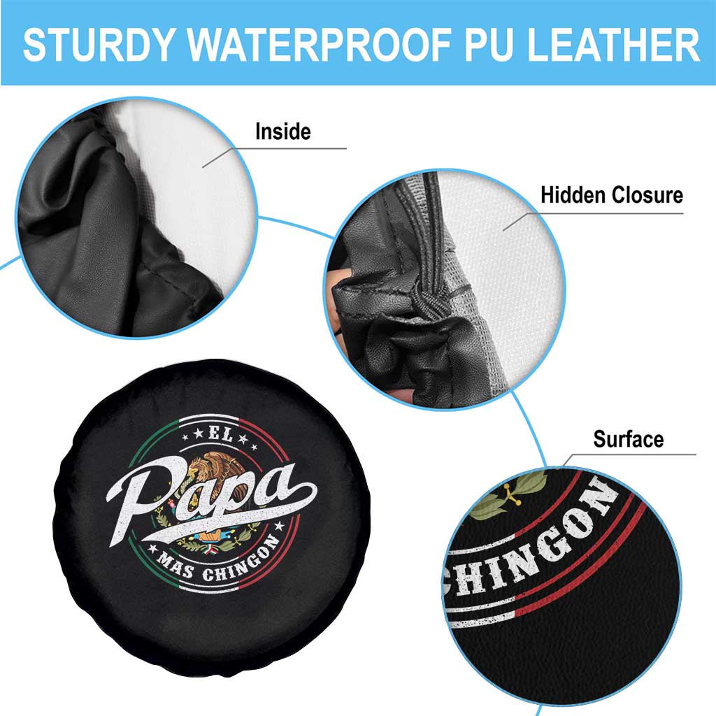 Funny El Papa Mas Chingon Spare Tire Cover Best Mexican Dad Father's Day TS11 Print Your Wear