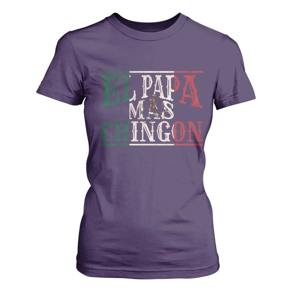 Funny El Papa Mas Chingon T Shirt For Women Best Mexican Dad Father's Day Mexican Flag TS11 Purple Print Your Wear