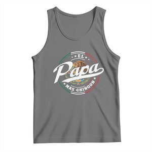 Funny El Papa Mas Chingon Tank Top Best Mexican Dad Father's Day TS11 Black Heather Print Your Wear