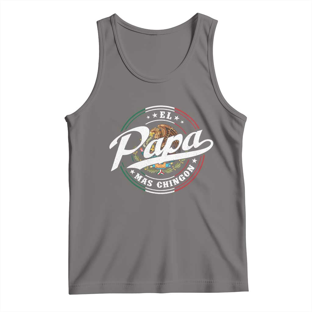 Funny El Papa Mas Chingon Tank Top Best Mexican Dad Father's Day TS11 Deep Heather Print Your Wear