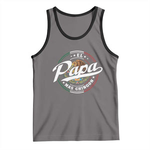 Funny El Papa Mas Chingon Tank Top Best Mexican Dad Father's Day TS11 Deep Heather Black Print Your Wear