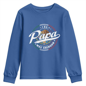 Funny El Papa Mas Chingon Youth Sweatshirt Best Mexican Dad Father's Day TS11 Royal Blue Print Your Wear