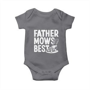 Funny Father Mows Best Baby Onesie Fathers Day Dad Jokes Lawn Mowing TS11 Charcoal Print Your Wear