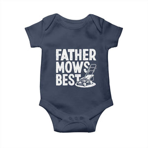 Funny Father Mows Best Baby Onesie Fathers Day Dad Jokes Lawn Mowing TS11 Navy Print Your Wear