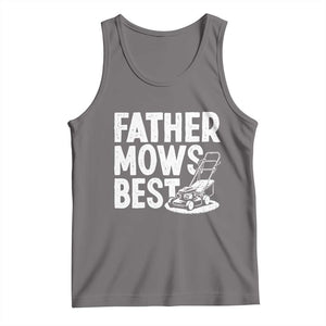 Funny Father Mows Best Tank Top Fathers Day Dad Jokes Lawn Mowing TS11 Deep Heather Print Your Wear