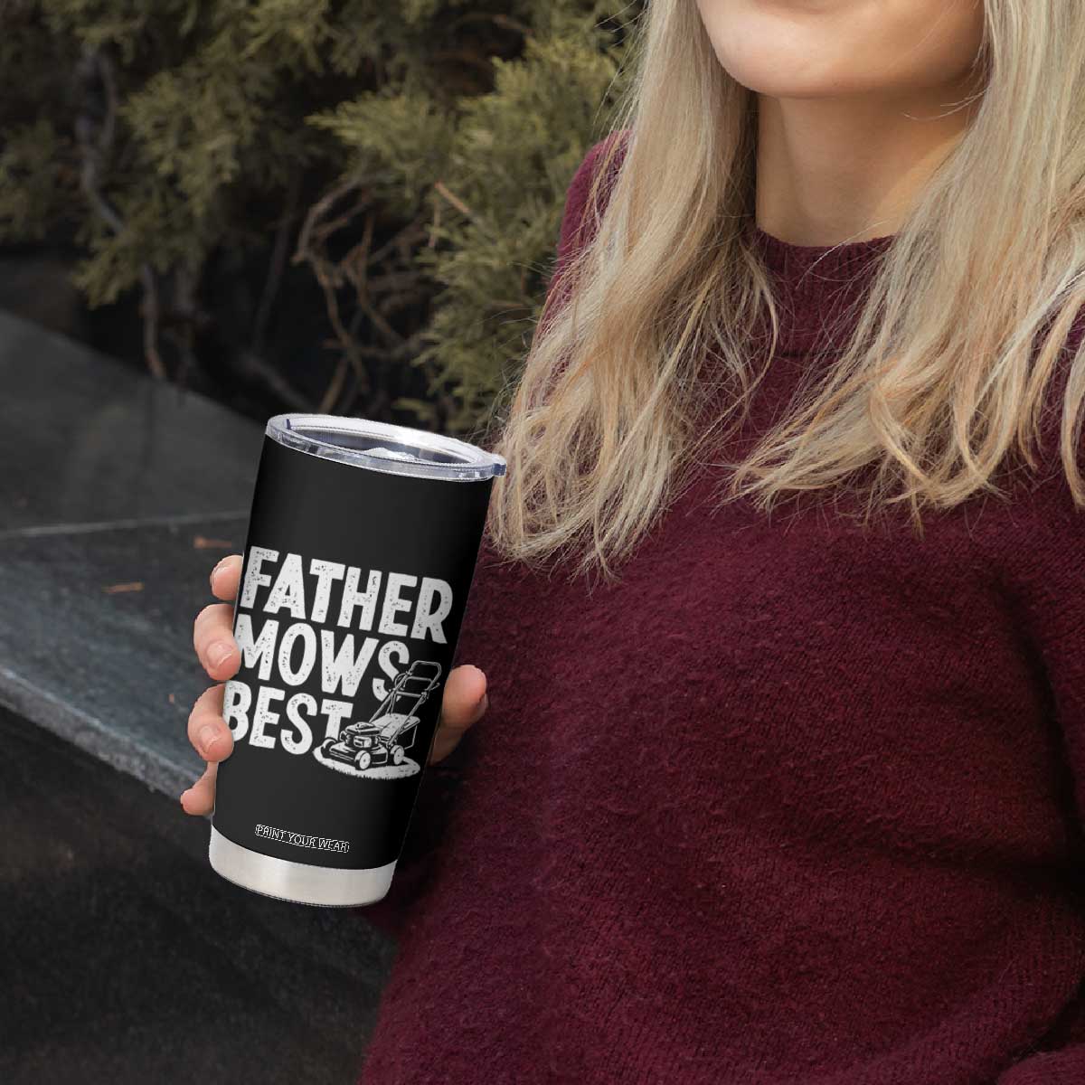 Funny Father Mows Best Tumbler Cup Fathers Day Dad Jokes Lawn Mowing TS11 Print Your Wear