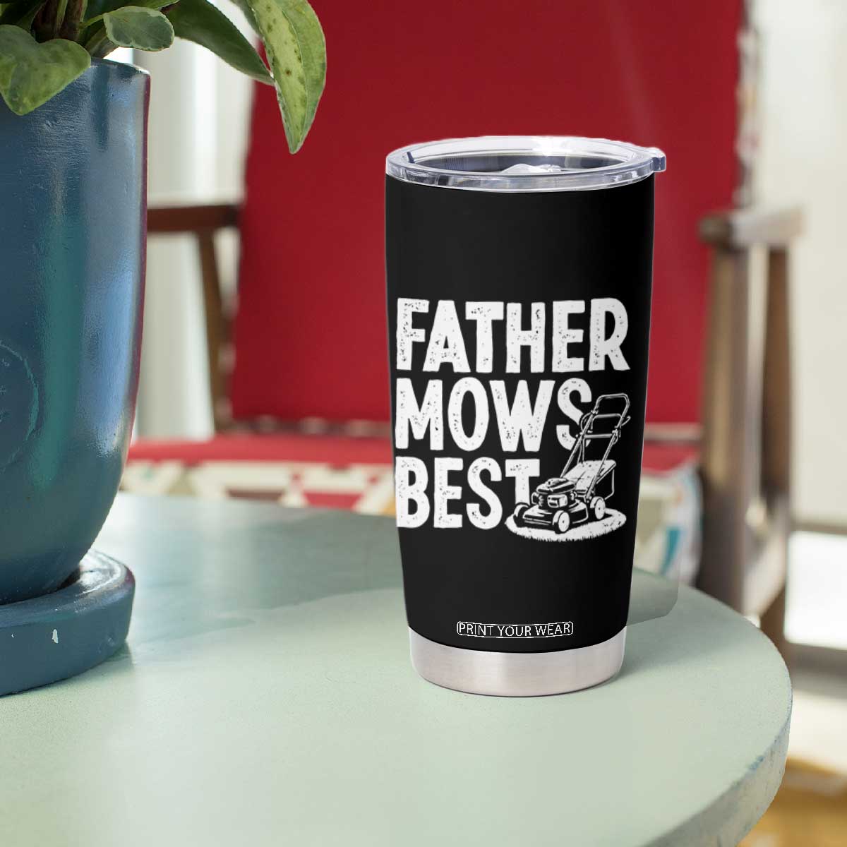 Funny Father Mows Best Tumbler Cup Fathers Day Dad Jokes Lawn Mowing TS11 Print Your Wear