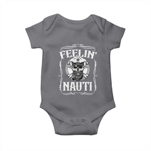 Funny Feelin Nauti Baby Onesie Boat Captain Pontoon Sailing Sailor Skull TS11 Charcoal Print Your Wear
